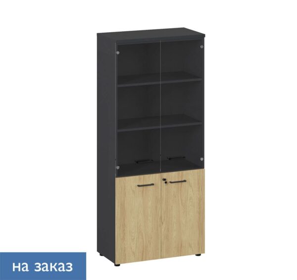 Шкаф высокий комби  ГИКОРИ/ГРАФИТ